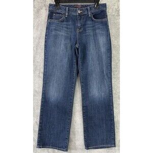 Eddie Bauer Women’s Size 6‎ R Shaped Fit Blue High Rise Straight Jeans Baggy Y2K